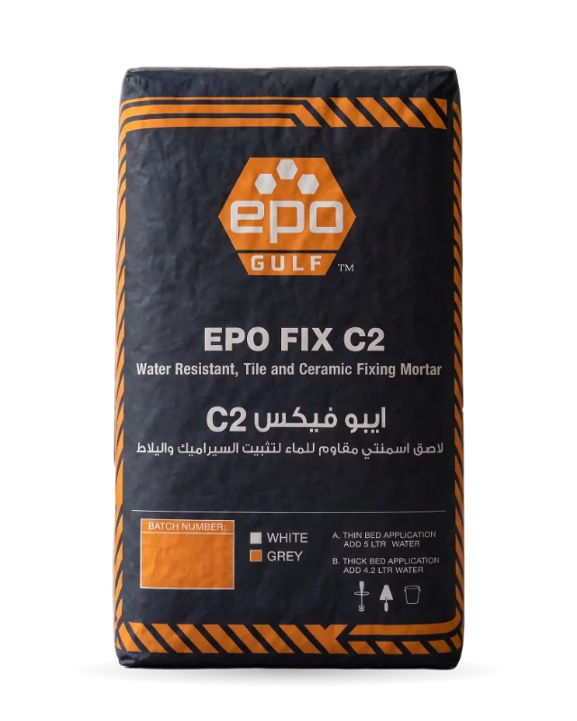 EPO FIX C2, EPO Gulf: Water resistant, cement-based tile and ceramic fixing mortar
