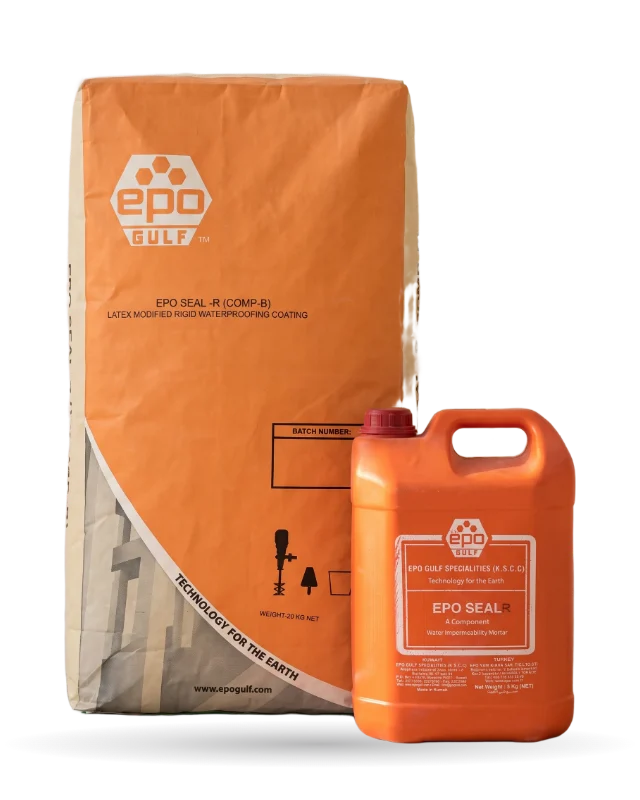 EPO SEAL R, EPO Gulf: Two-part, latex modified rigid waterproofing coating